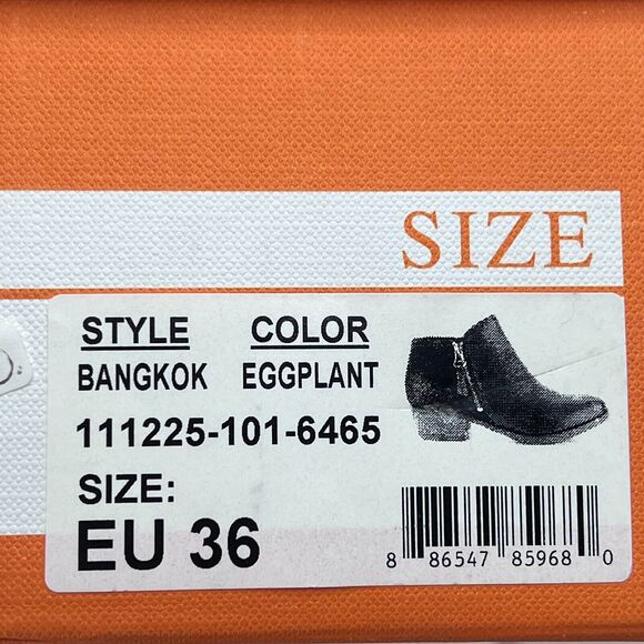 Miz Mooz Bangkok Leather Ankle Boot Side Zip Eggplant 111225 Women EU 36/5.5 NWB - Picture 11 of 11